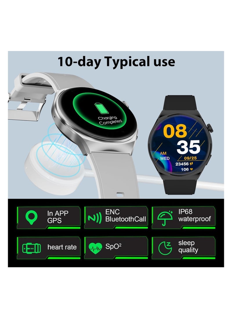 BLACK SHARK - Black Shark S1 Smart Watch 1.43'' AMOLED Screen, 10 Days Battery Life, IP68 Waterproof, Health Monitoring, Wireless Charging – Silver - Image 1