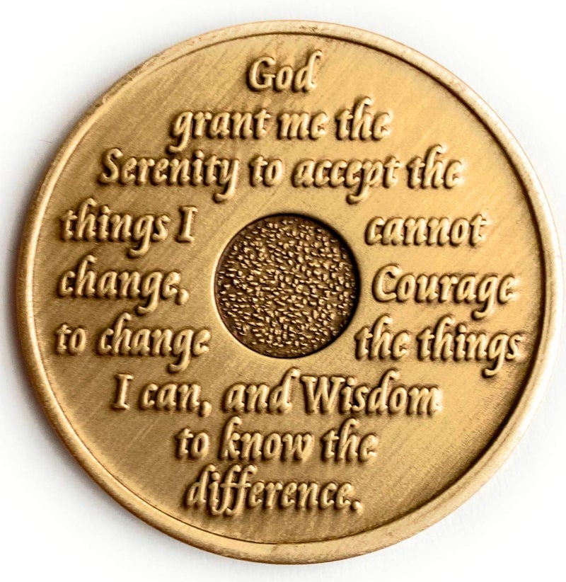 RecoveryChip 1 Month AA Medallion Traditional Style Raised Center 30 Day Sobriety Chip - Image 2