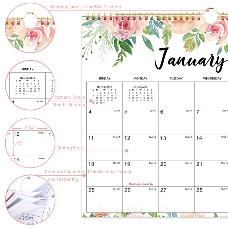 MaaIbok 2026 Calendar - JAN 2026 - DEC 2026, 14.6'' x 11.4'', Wall Calendar 2026, Twin-Wire Binding, 12 Months Calendar, Premium Paper - Image 4