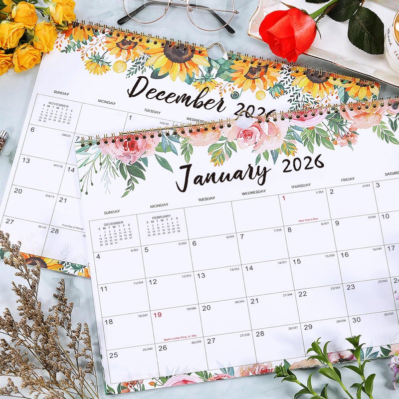 MaaIbok 2026 Calendar - JAN 2026 - DEC 2026, 14.6'' x 11.4'', Wall Calendar 2026, Twin-Wire Binding, 12 Months Calendar, Premium Paper - Image 2