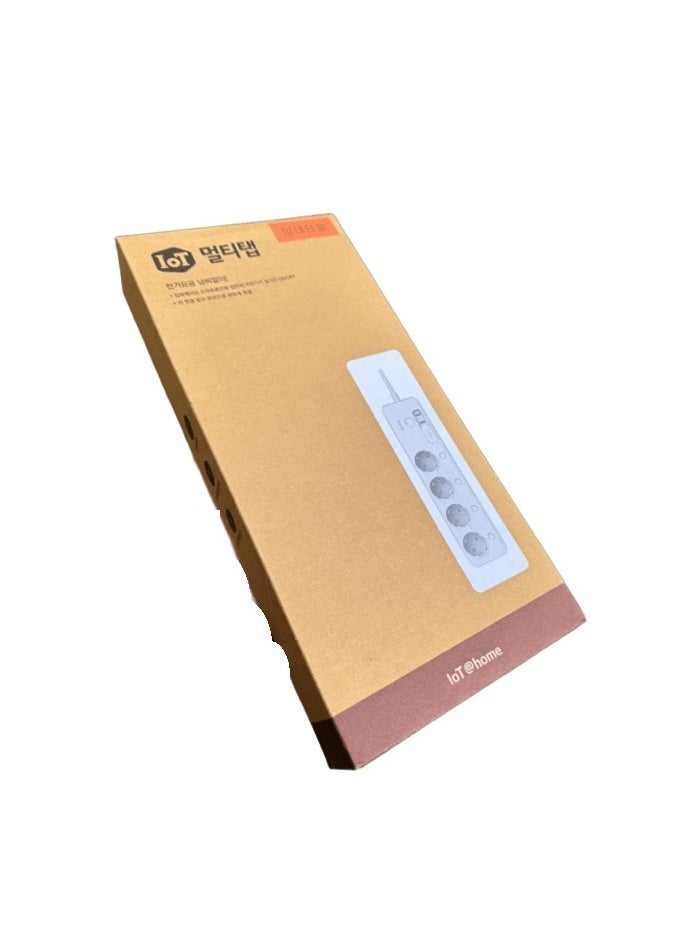 مشترك طاقة ذكي MTTL-W01 يدعم تقنيه  Wi Fiمع 4 منافذ EU + 2 منافذ USB، تحكم عبر الهاتف والصوت، وحماية من الحمل الزائد-ابيض