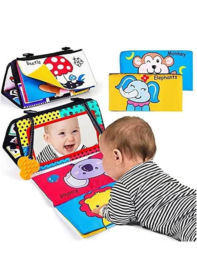 Baby Toys 0-6 Months Boys,Infant Mirror Toys with Cloth Books &Teethers High Contrast Newborn Sensory Montessori Toys for Newborn Girls Development Mat  - Image 1