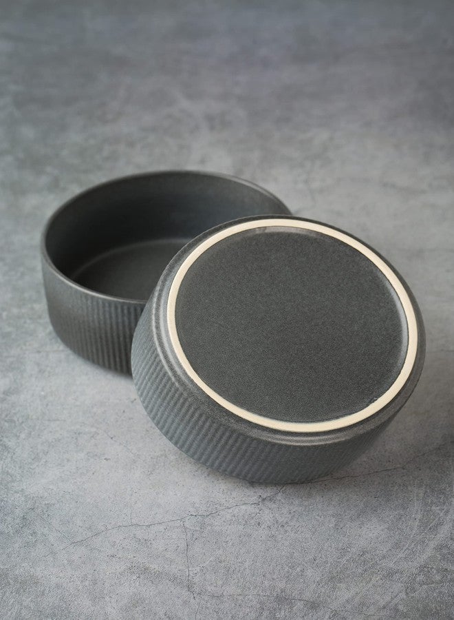 famiware Star Cereal Bowl Set, Soup Bowls Set of 6, Double Reactive Glaze, Stackable, 23 oz Deep Bowls Suitable for Popcorn, Oatmeal, Dessert - Dishwasher and Microwave Safe, Matte Dark Charcoal - Image 5