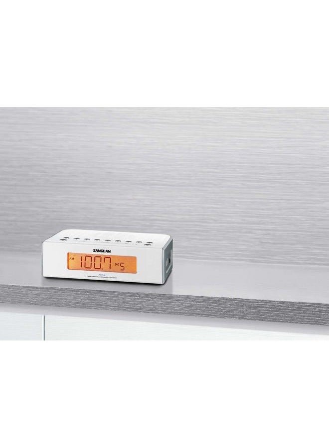 SANGEAN RCR-5 Digital AM/FM Clock Radio, White - Image 3
