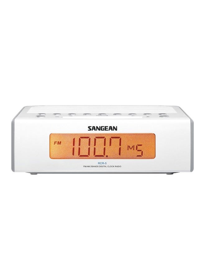 SANGEAN RCR-5 Digital AM/FM Clock Radio, White - Image 2