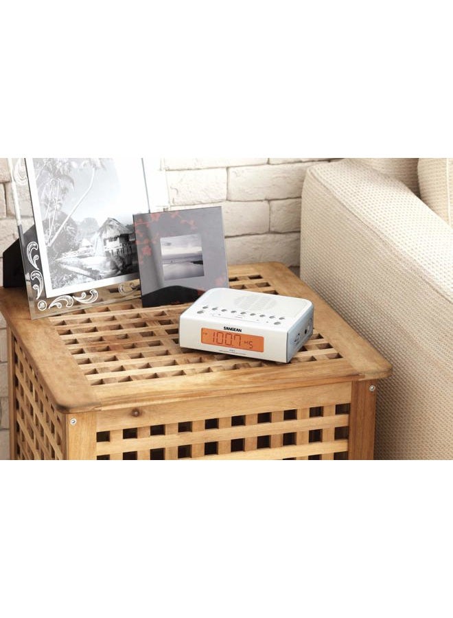 SANGEAN RCR-5 Digital AM/FM Clock Radio, White - Image 4