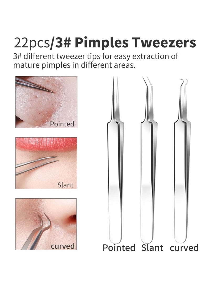 Generic - Pimple Popper Tool Kit, Professional Blackhead Remover Tools for Acne and Zit Popping Comedone Extractor 22 PCS - Image 1