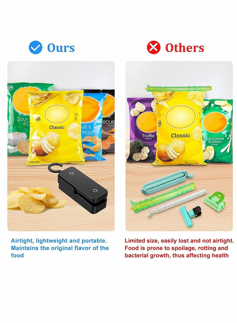 شو وو 2Pack Mini Bag Sealer, Portable Heat Vacuum Sealers Plastic Handheld Sealers, 2 in 1 Seal and Cutter Resealer for Bags Food Storage(Battery are Not Include) - Image 5