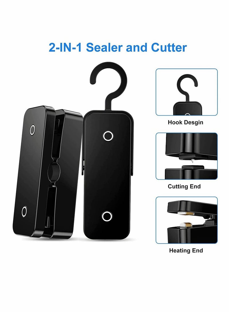 شو وو 2Pack Mini Bag Sealer, Portable Heat Vacuum Sealers Plastic Handheld Sealers, 2 in 1 Seal and Cutter Resealer for Bags Food Storage(Battery are Not Include) - Image 4