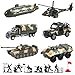 OTONOPI Military Vehicle Set Assorted Army Model Car Helicopter Submarine Tank Armored Car Panzer Transport Truck with Army Men Action Figures Soldiers Die Cast Alloy Metal Pull Back Toys for Kids - Image 3