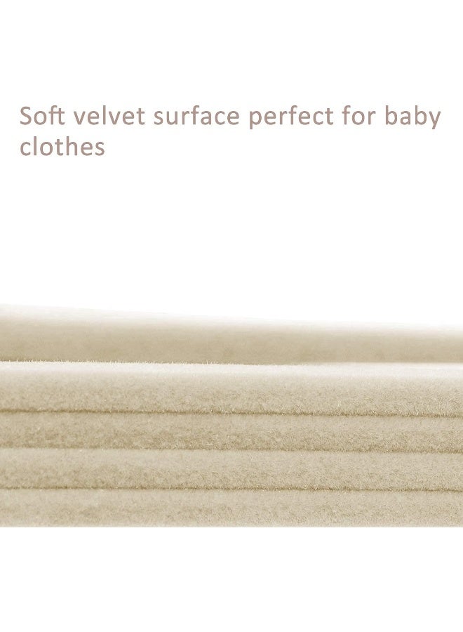 ManGotree 30 Pack 11inch Baby Clothes Hangers, Velvet Kids Toddlers Coat Hangers with Ultra Thin & Non-Slip Design (Beige) - Image 4