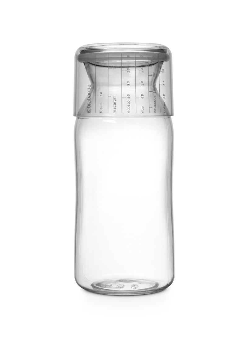 brabantia BRABANTIA Storage Jar with Measuring Cup, 1.3 litre - Transparent - Image 1