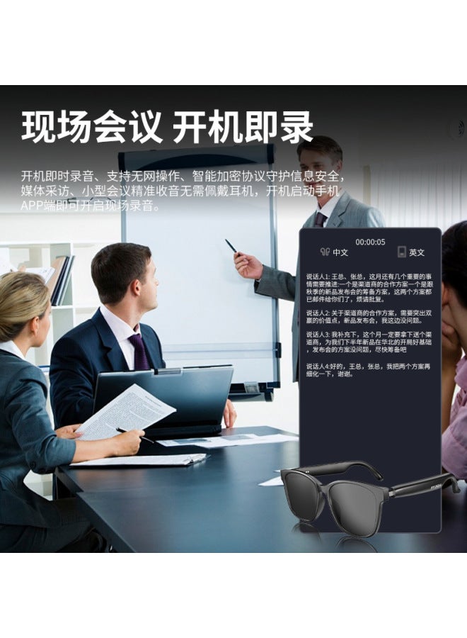 Modern Hy-c8 Ai Intelligent Translation Wireless Bluetooth Glasses Headset 75 Languages Real-time Conference Simultaneous Interpretation - Image 3