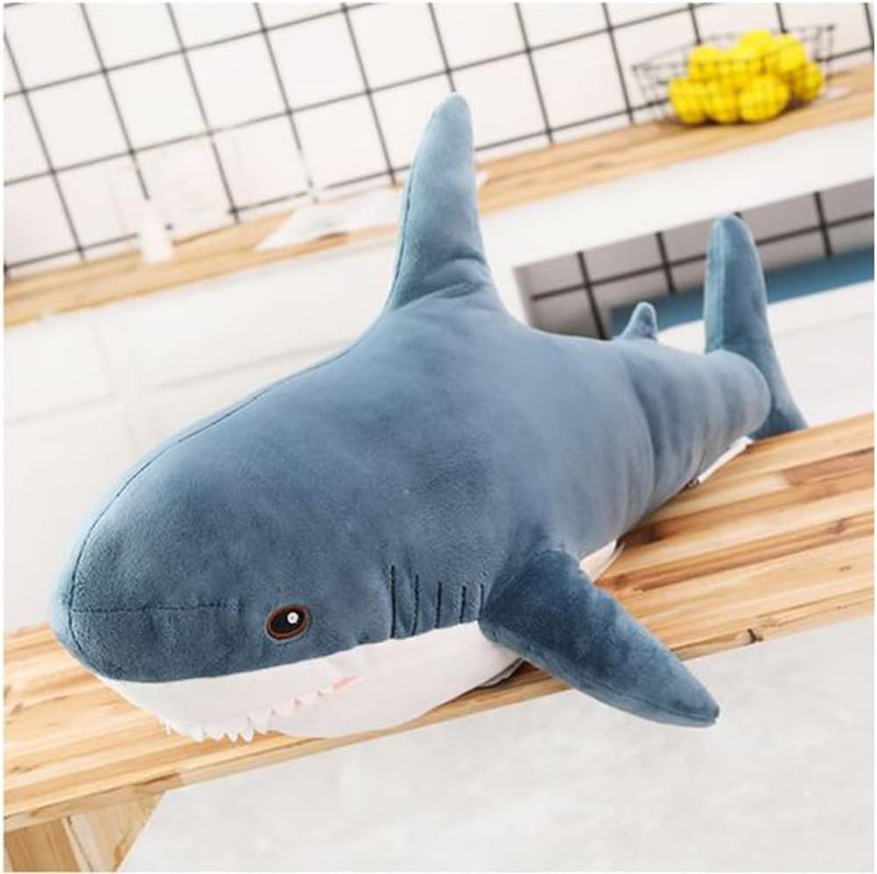 OUKEYI 30 Inch Giant Shark Stuffed Animal Pillow, Soft Shark Plush Pillow for Kids, Comfortable Sleeping Pillow Back Cushion Doll Gift for Kids (Blue) - Image 3