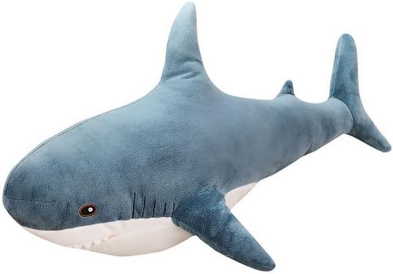 OUKEYI 30 Inch Giant Shark Stuffed Animal Pillow, Soft Shark Plush Pillow for Kids, Comfortable Sleeping Pillow Back Cushion Doll Gift for Kids (Blue) - Image 1