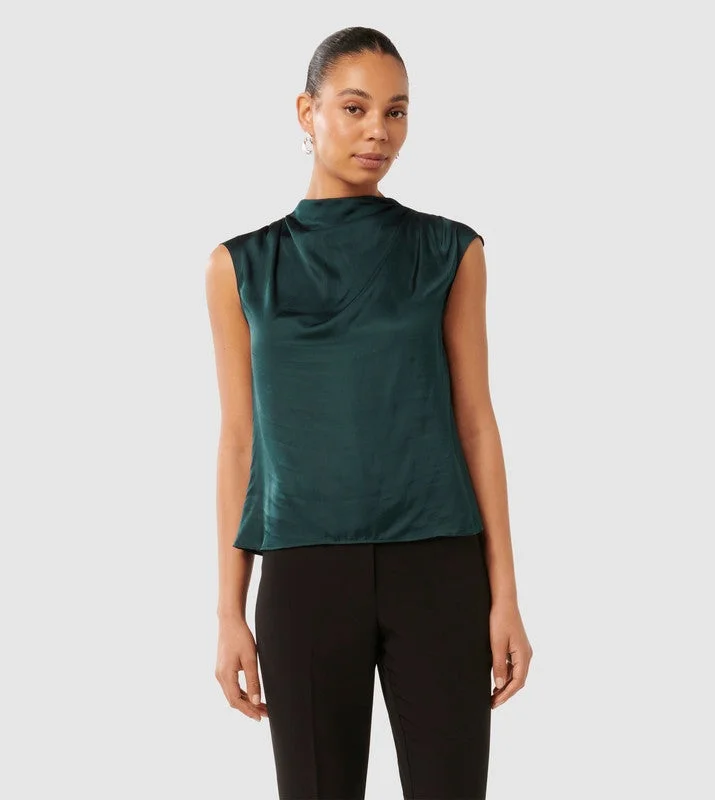 فورايفر نيو JESS Ruched Neck Sleeveless Top
