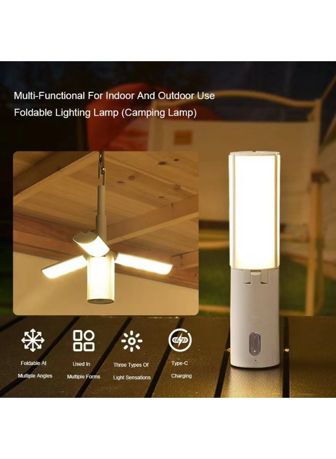 Foldable Multi-functional LED Camping Lantern, Portable Tent Light with Type-C Charging - Image 2
