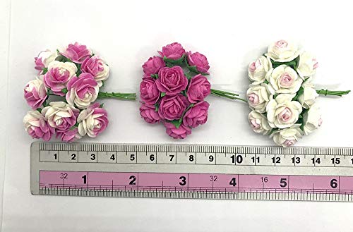 RATREE 888 100 pcs mini Rose Mixed Pink Colors Mulberry Paper Flower 15-18 mm Scrap Booking Wedding DIY Craft Supplies Card, Small Roses (Mixed Pink) - Image 4