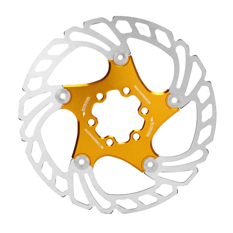 16cm Bicycle Floating Disc Brake Rotor with 6 Bolts Disc Brake Pad Rotors for Mountain Road Bike Repair Parts Gold - Image 3