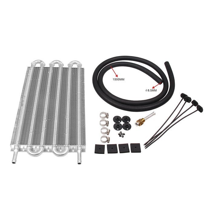 6 Row Aluminum Transmission Oil Cooler Universal 6 Pass Tube and Fin Transmission Cooler Kit