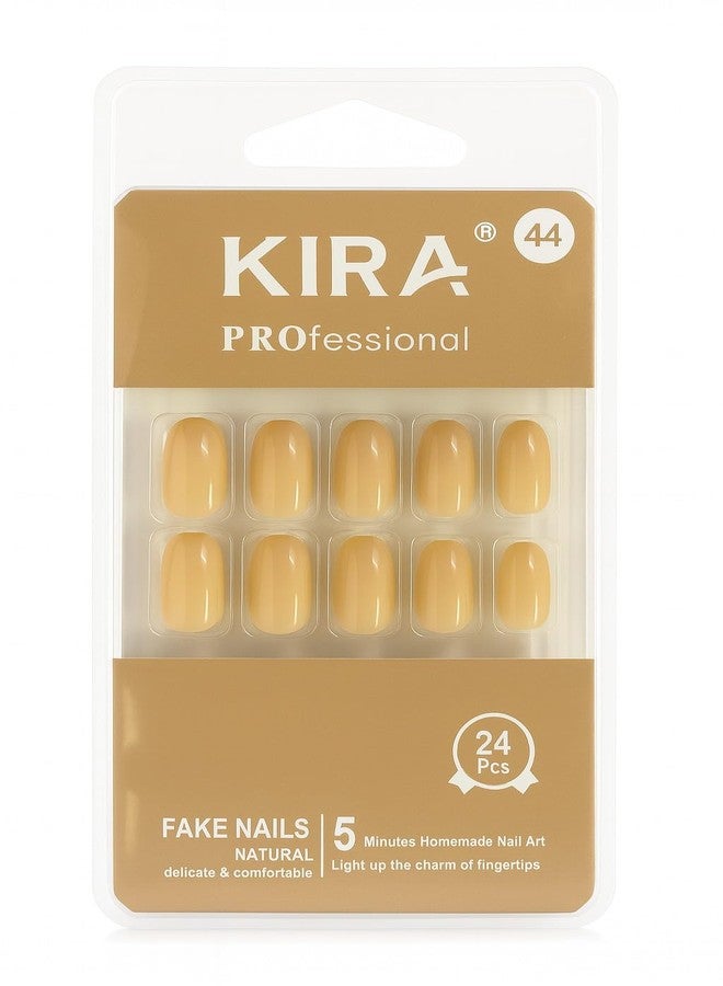 KIRA Professional Nude Fake Nails - 24 Pcs Natural Press-On Nails | Short Oval Shape | Easy to Apply | Reusable & Comfortable | Salon Look at Home (44) - Image 2