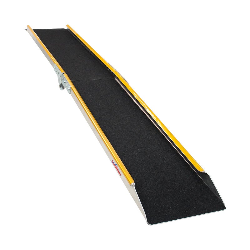 Ruedamann 71" Aluminum Loading Ramps for Pickup Trucks Trailers, Folding Motorcycle Ramp, 600Lbs Capacity, Snowmobile Ramp, ATV Truck Ramps for Dirt Bike, Tractor, Tailgate Bed, Usable Width 8.5", 1PC - Image 1