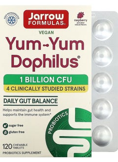 jarrow formulas YumYum Dophilus Raspberry 1 Billion CFU 120 Chewable Tablets 