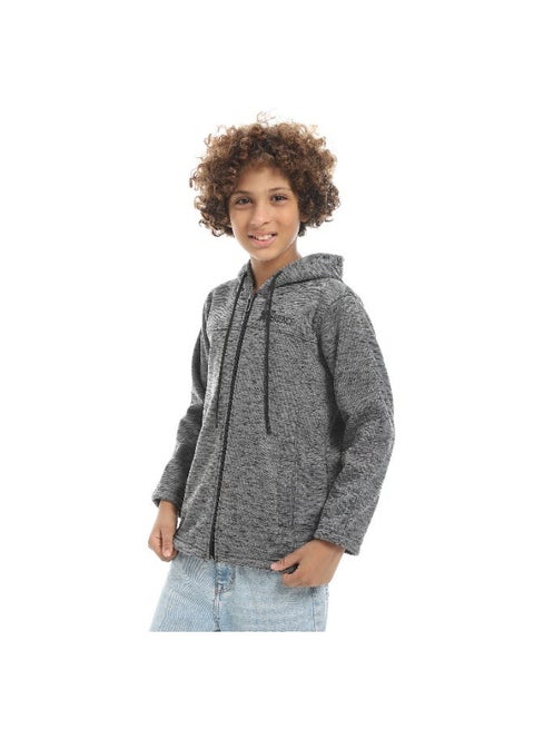 هودي أولادي ميلتون شتوي مزود بطباعات علي الصدر والضهر