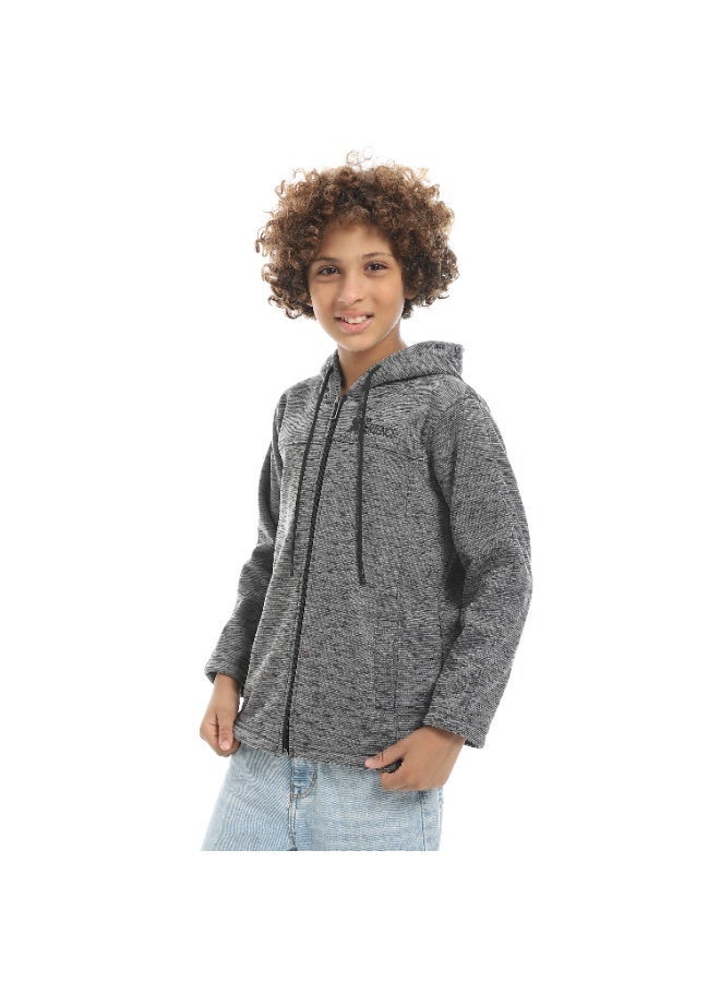 سيزار هودي أولادي ميلتون شتوي مزود بطباعات علي الصدر والضهر - Image 1