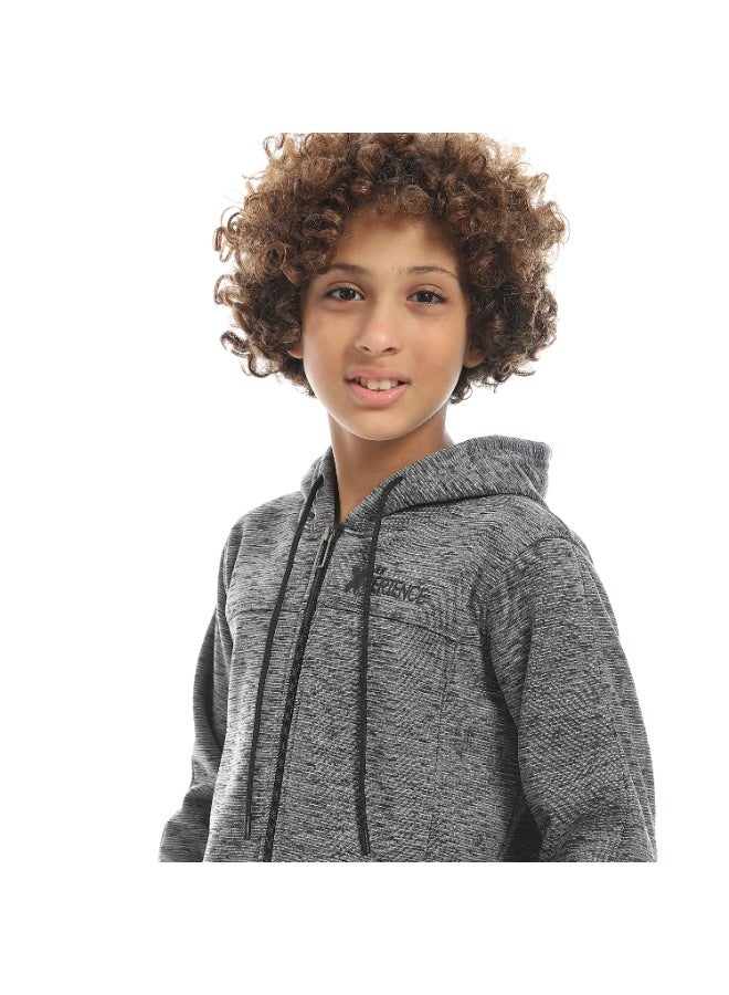 سيزار هودي أولادي ميلتون شتوي مزود بطباعات علي الصدر والضهر - Image 2