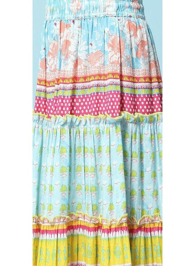 BIBA Girl Cotton Readymade Printed Relaxed Lehenga Set (Kw4503_Yellow_7) - Image 3