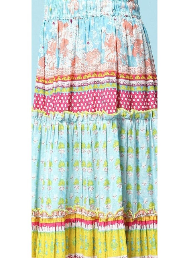 BIBA Girl Cotton Readymade Printed Relaxed Lehenga Set (Kw4503_Yellow_7) - Image 4