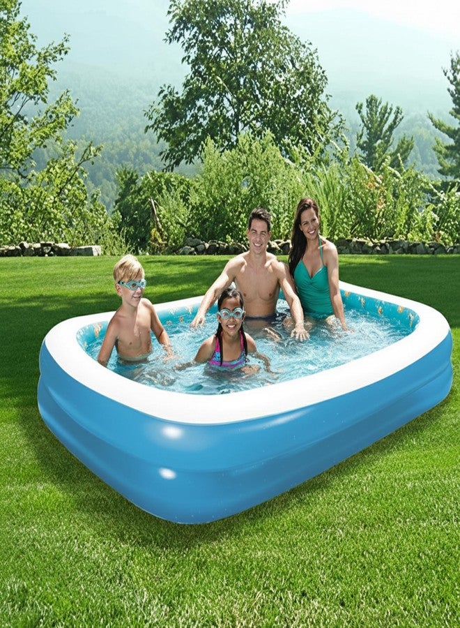 NHR Family Swimming Pool for Kids & Adults, Portable Home Pool Bathtub 778 L Water Capacity, Quick Setup Baby Bath Tub, Mini Water Pool for Indoor Outdoor Garden Balcony (262 x 175 x 51 cm, Blue) - Image 1