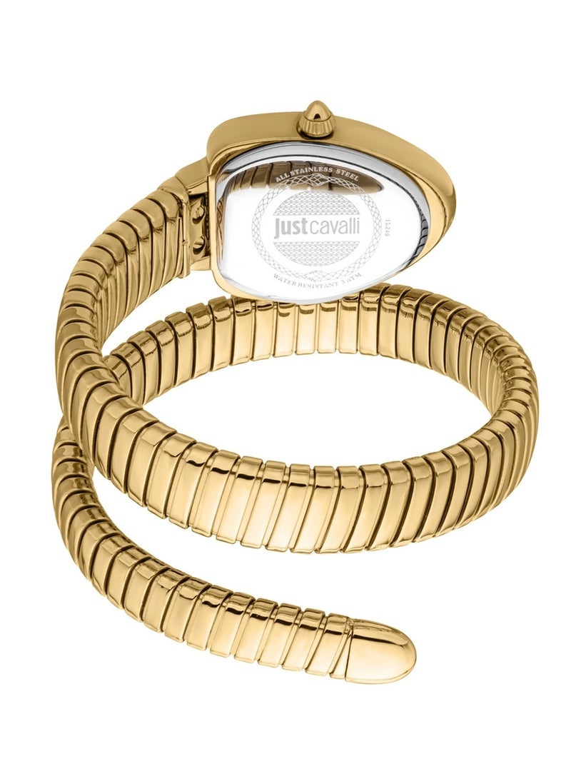 Just Cavalli ساعة نسائية تناظرية كوارتز بسوار من الفولاذ المقاوم للصدأ باللون الذهبي JC1L249M0025 - Image 2