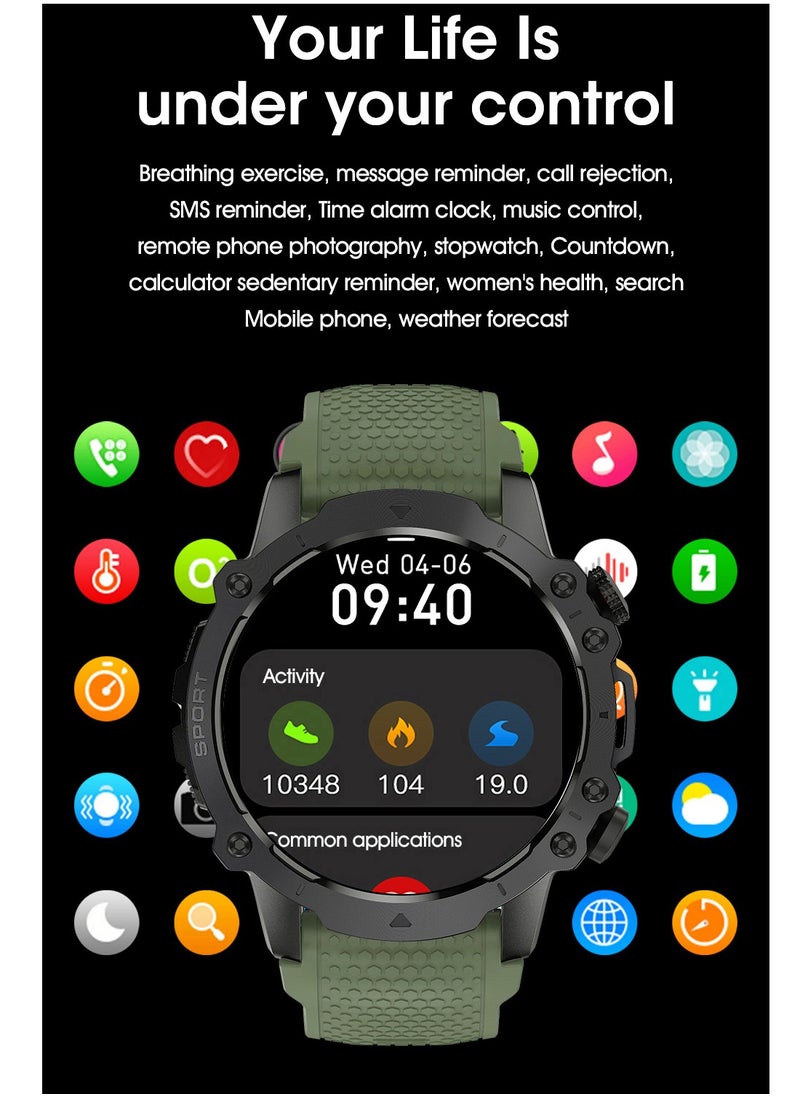NAVIFORCE - NAVIFORCE NT10 Smart Watch Circular Dial Bluetooth - Black Strap with Silver Dial - Image 1
