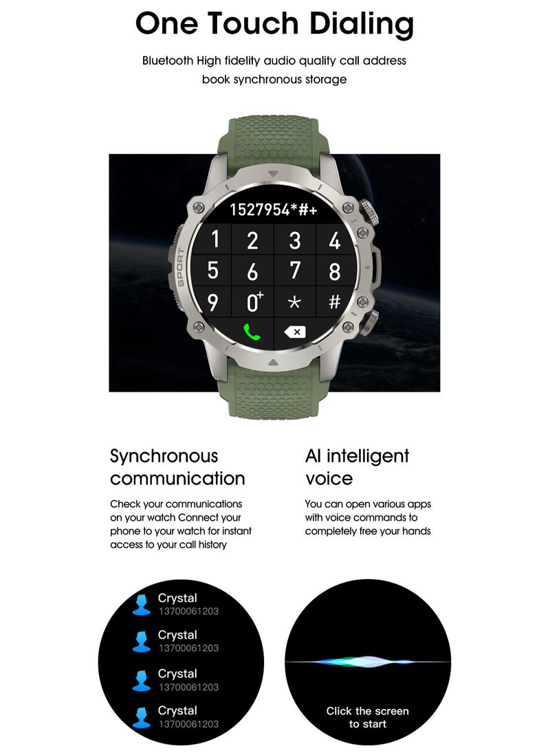 NAVIFORCE - NAVIFORCE NT10 Smart Watch Circular Dial Bluetooth - Black Strap with Silver Dial - Image 1