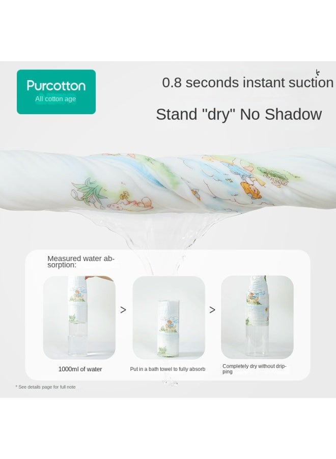 purcotton New】100% Baby Gauze Towel, Soft And Skin-friendly Bath Towel For Newborns Swaddle Blanket - Image 4