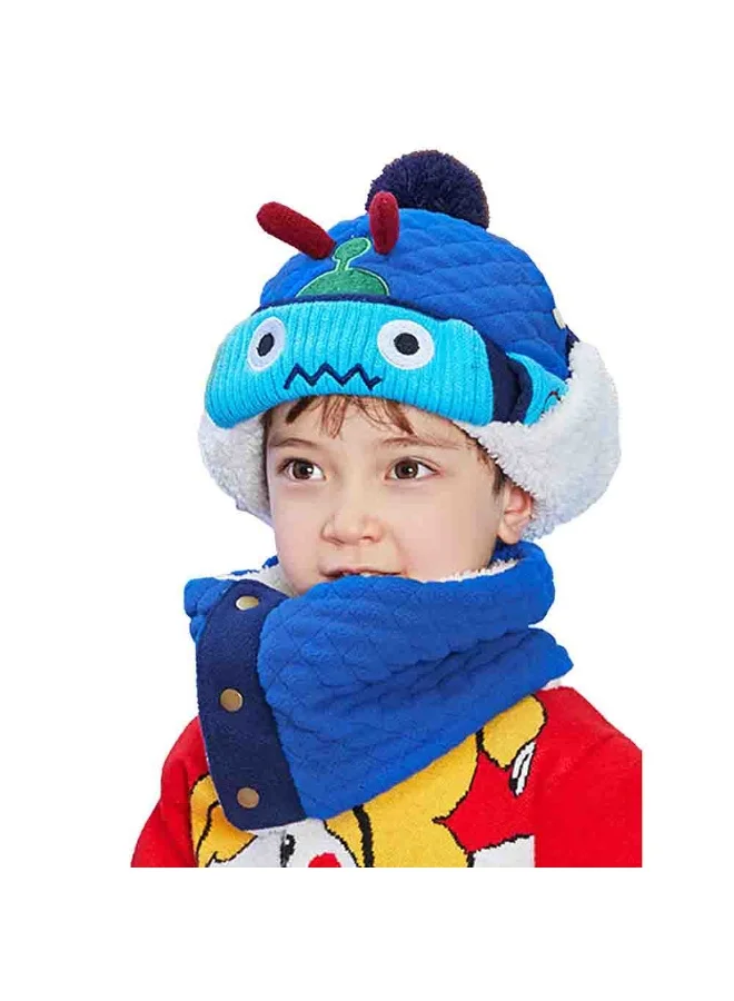 LITTLE SURPRISE BOX 3pcs Quilted Robot Theme Winter CapMufflers and Gloves
