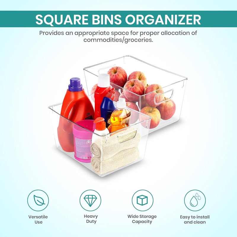 Utopia Kitchen Clear Organizer or Storage Bins - 6 Pack Pantry Organizers and Storage Bins - Large Durable Storage Containers With Handles for Organizing Fridge, Kitchen Organization - Image 4