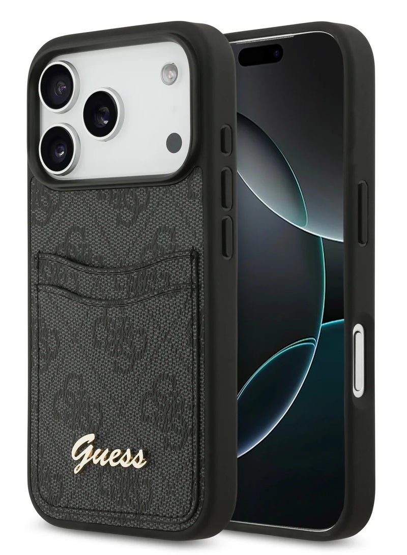 GUESS Guess PU Case with Card Slot & Script Metal Logo for iPhone 17 Pro Max, Lightweight Design, Comfortable Grip, Easy Snap-On, Sustainable Packaging, Slim Profile - Black - Image 2