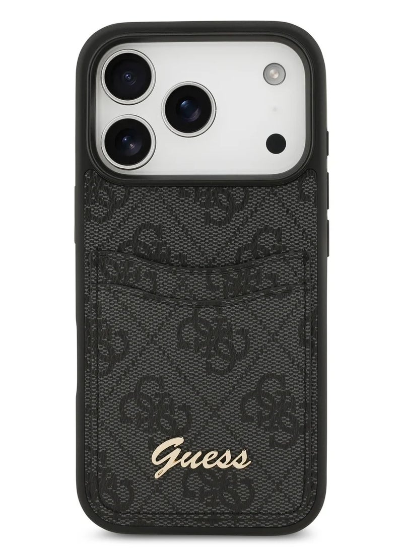 GUESS Guess PU Case with Card Slot & Script Metal Logo for iPhone 17 Pro Max, Lightweight Design, Comfortable Grip, Easy Snap-On, Sustainable Packaging, Slim Profile - Black - Image 3