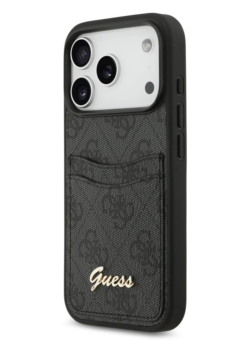 GUESS Guess PU Case with Card Slot & Script Metal Logo for iPhone 17 Pro Max, Lightweight Design, Comfortable Grip, Easy Snap-On, Sustainable Packaging, Slim Profile - Black - Image 5