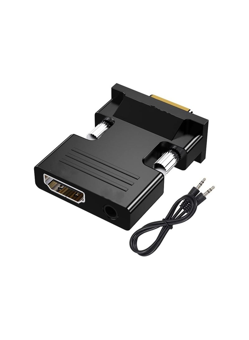 HDMI to VGA Adapter with Audio – 1080P HDMI Female to VGA Male Converter for Laptop to TV, Monitor, Projector