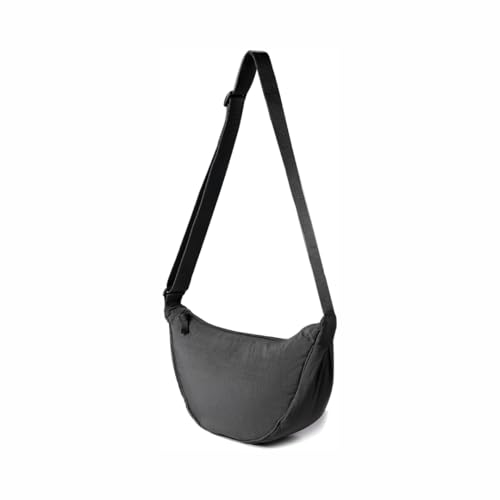 Tressential Nylon Half Moon Shape Crossbody Bag for Women Men | Lightweight Travel Crescent Shape Chest Bag | Sling Bag (Black) - Image 1