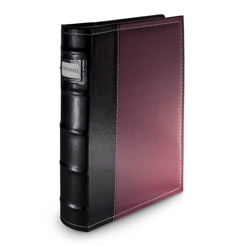 Bellagio-Italia BellagioItalia DVD Storage Binder Classic Set  Stores DVD Cover Art  AcidFree Sheets 1Pack Stores up to 48 DVDs CDs or BluRays Burgundy 