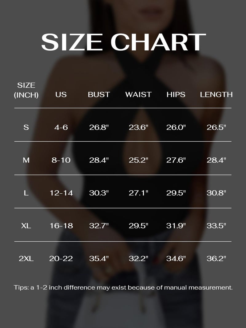 REORIA Women's Sexy Criss Cross Halter Neck Sleeveless Party Club Night Going Out Thong Bodysuits Tops Black Small - Image 4