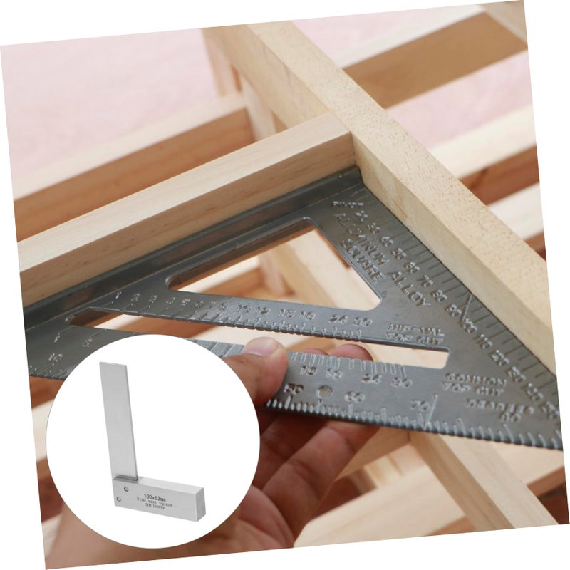 مسطرة زاوية قائمة 90 درجة، أداة قياس متينة من الفولاذ الكربوني لأعمال النجارة ومشاريع DIY - Image 5