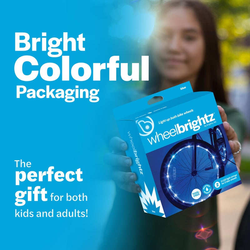 Brightz WheelBrightz Bike Light (2-Pack Blue) - Electric Bike Accessories for Adult Bikes - Bicycle Wheel Lights for SE BMX eBike Mini Kids Boys Girls Men Women Bikes Ages 5 6 7 8 9 10 11 12 Year Old - Image 4