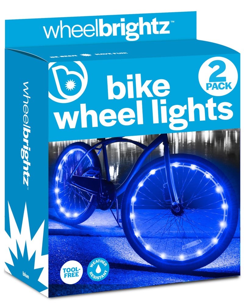 Brightz WheelBrightz Bike Light (2-Pack Blue) - Electric Bike Accessories for Adult Bikes - Bicycle Wheel Lights for SE BMX eBike Mini Kids Boys Girls Men Women Bikes Ages 5 6 7 8 9 10 11 12 Year Old - Image 1
