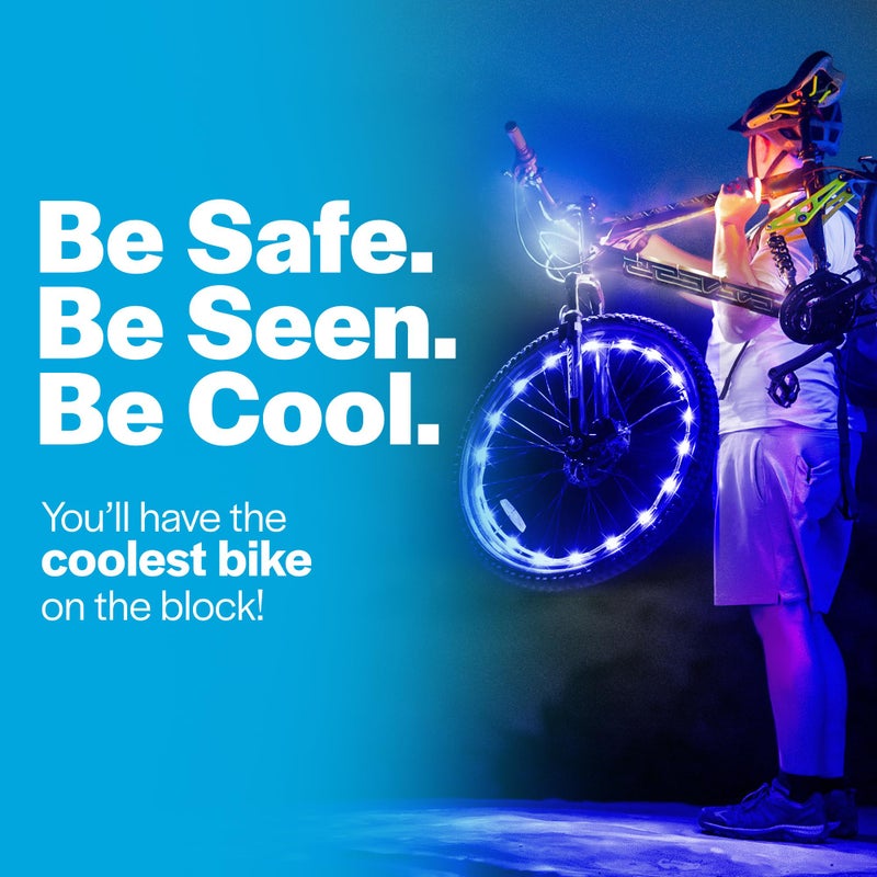 Brightz WheelBrightz Bike Light (2-Pack Blue) - Electric Bike Accessories for Adult Bikes - Bicycle Wheel Lights for SE BMX eBike Mini Kids Boys Girls Men Women Bikes Ages 5 6 7 8 9 10 11 12 Year Old - Image 3